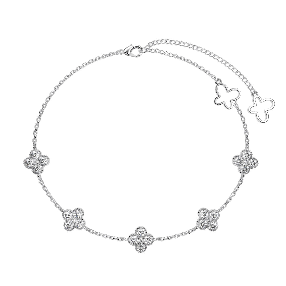 [Olivia JW]Four-Leaf Clover Hollow Butterfly Bracelet