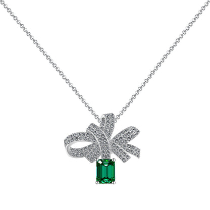 [Olivia JW]Luxurious Flower Shape Emerald Cut Necklace