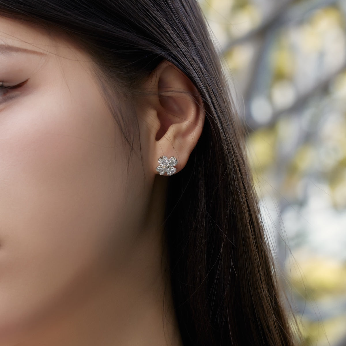 [Olivia JW]Four-Leaf Clover Ball Earrings
