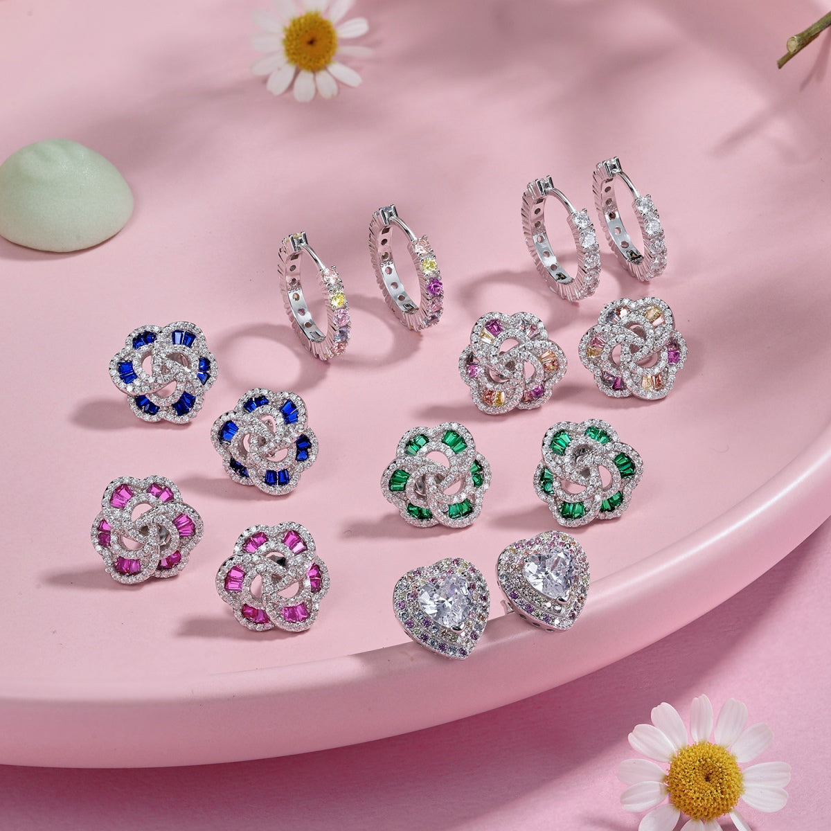 [Olivia JW]Radiant Colorful Round Cut Earrings