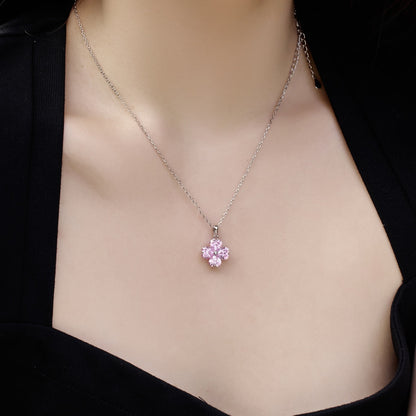 [Olivia JW]Heart-Shaped Four-Leaf Clover Bead Necklace