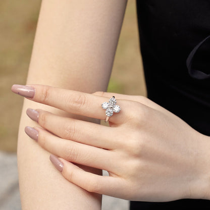 [Olivia JW]Four-Leaf Clover Eight-Pointed Star Ring