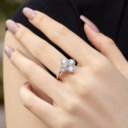 [Olivia JW]Four-Leaf Clover Eight-Pointed Star Ring