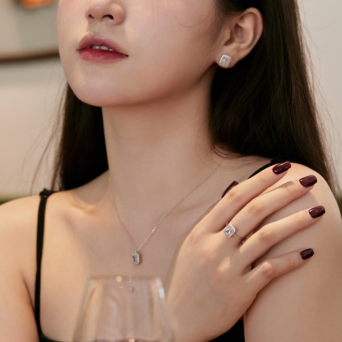 [Olivia JW]1.0 Carat Luxurious Dainty Emerald Cut Daily Earrings