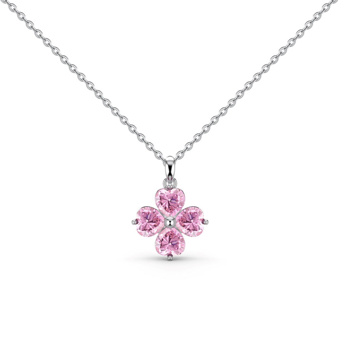 [Olivia JW]Heart-Shaped Four-Leaf Clover Bead Necklace