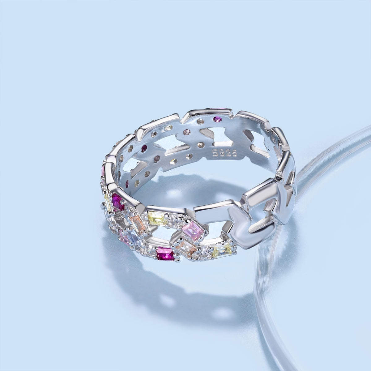 [Olivia JW]Sparkling Vibrant Emerald Cut Daily Ring