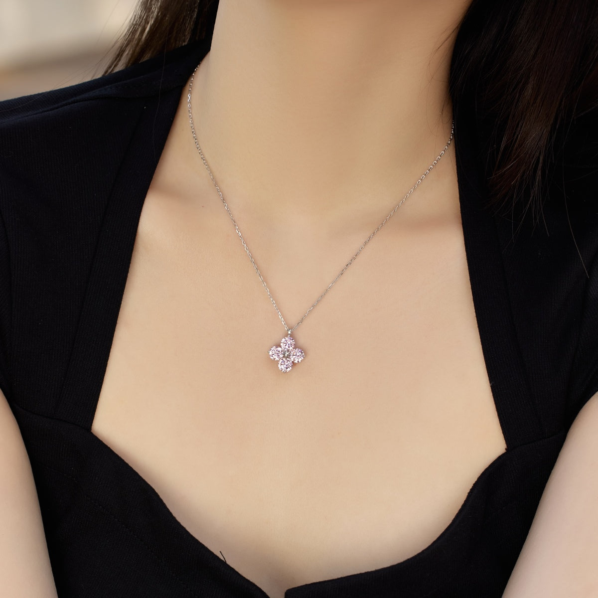[Olivia JW]Four-Leaf Clover And Eight-Pointed Star Necklace