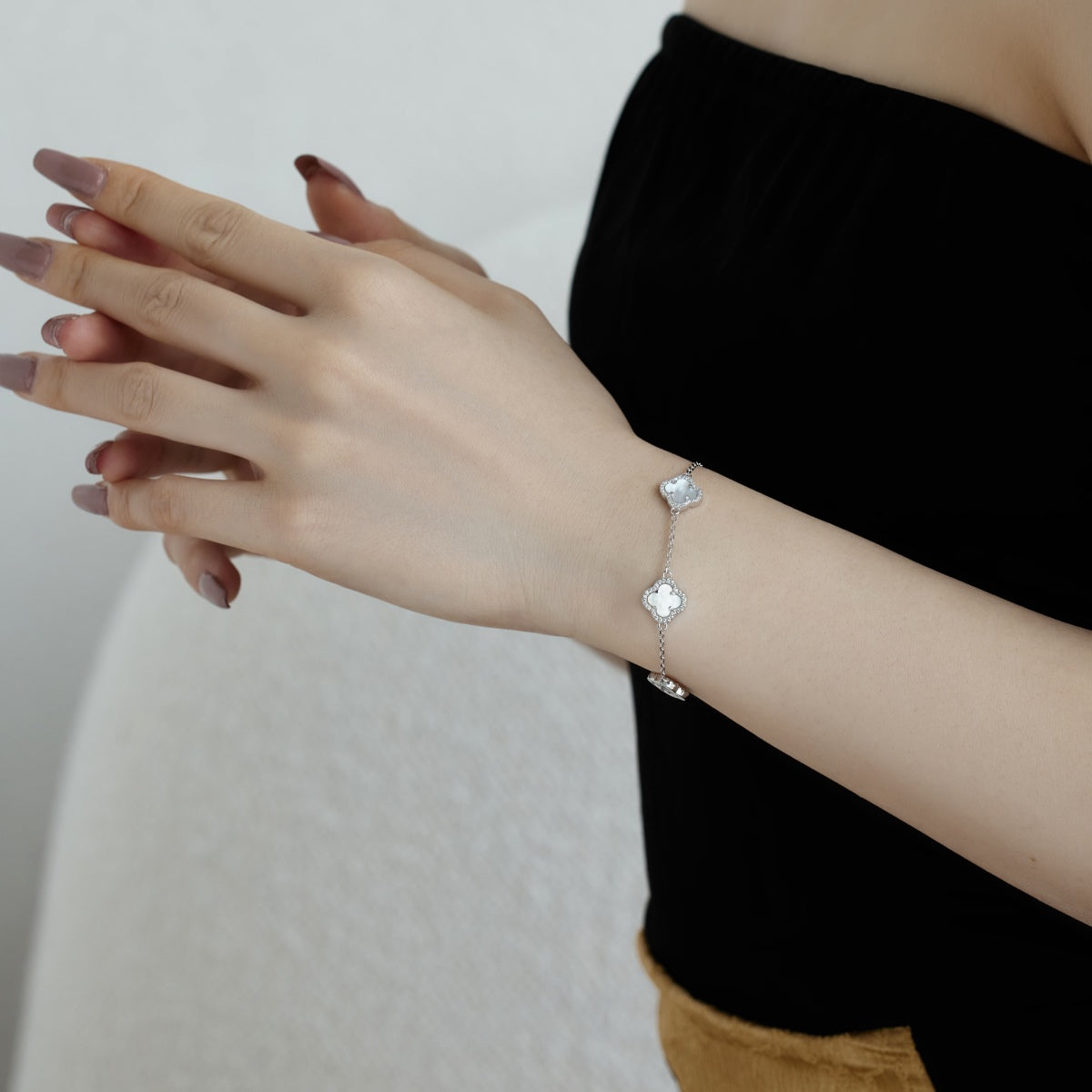 [Olivia JW]Four-Leaf Clover Exquisite Bracelet