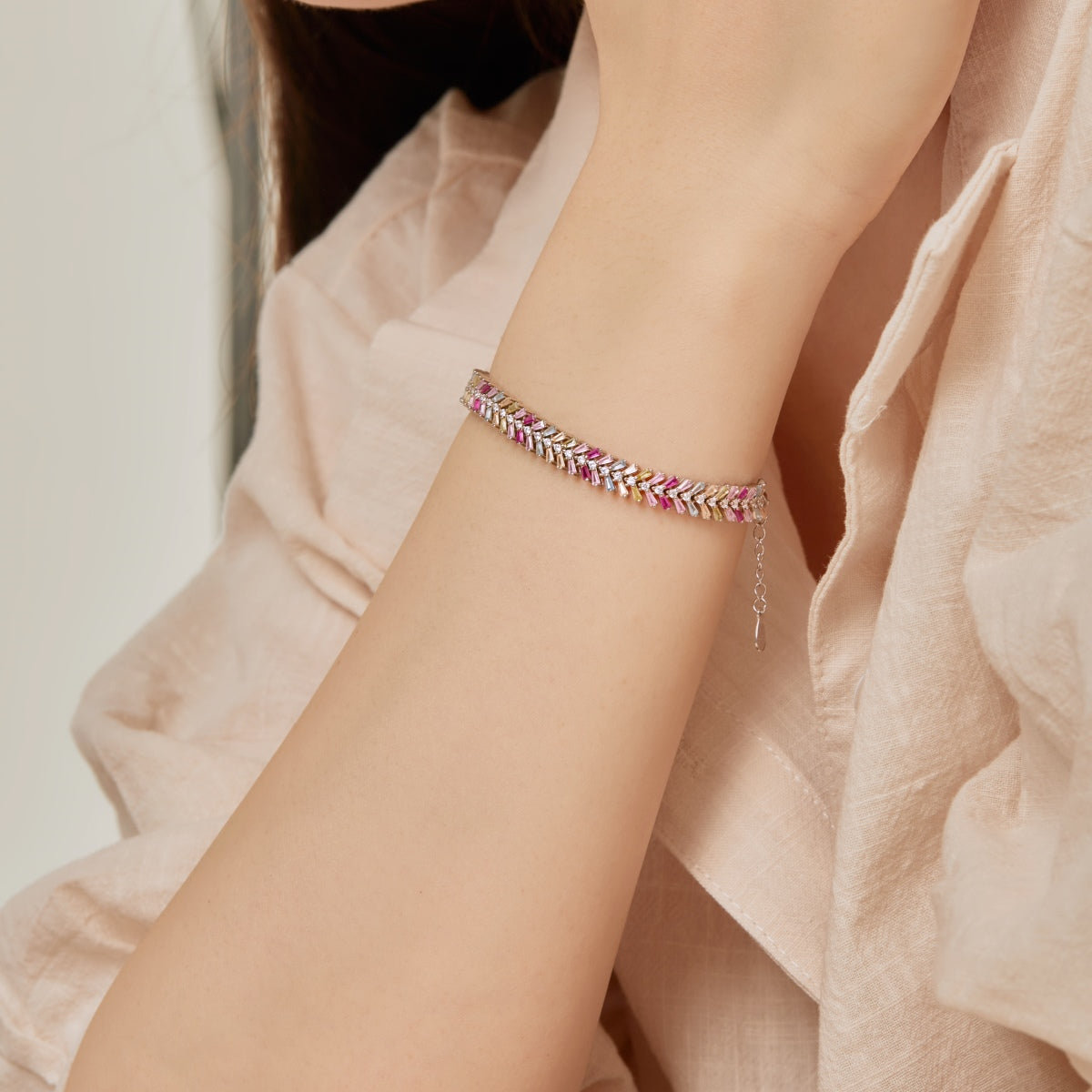 [Olivia JW]Dainty Radiant Emerald Cut Daily Bracelet