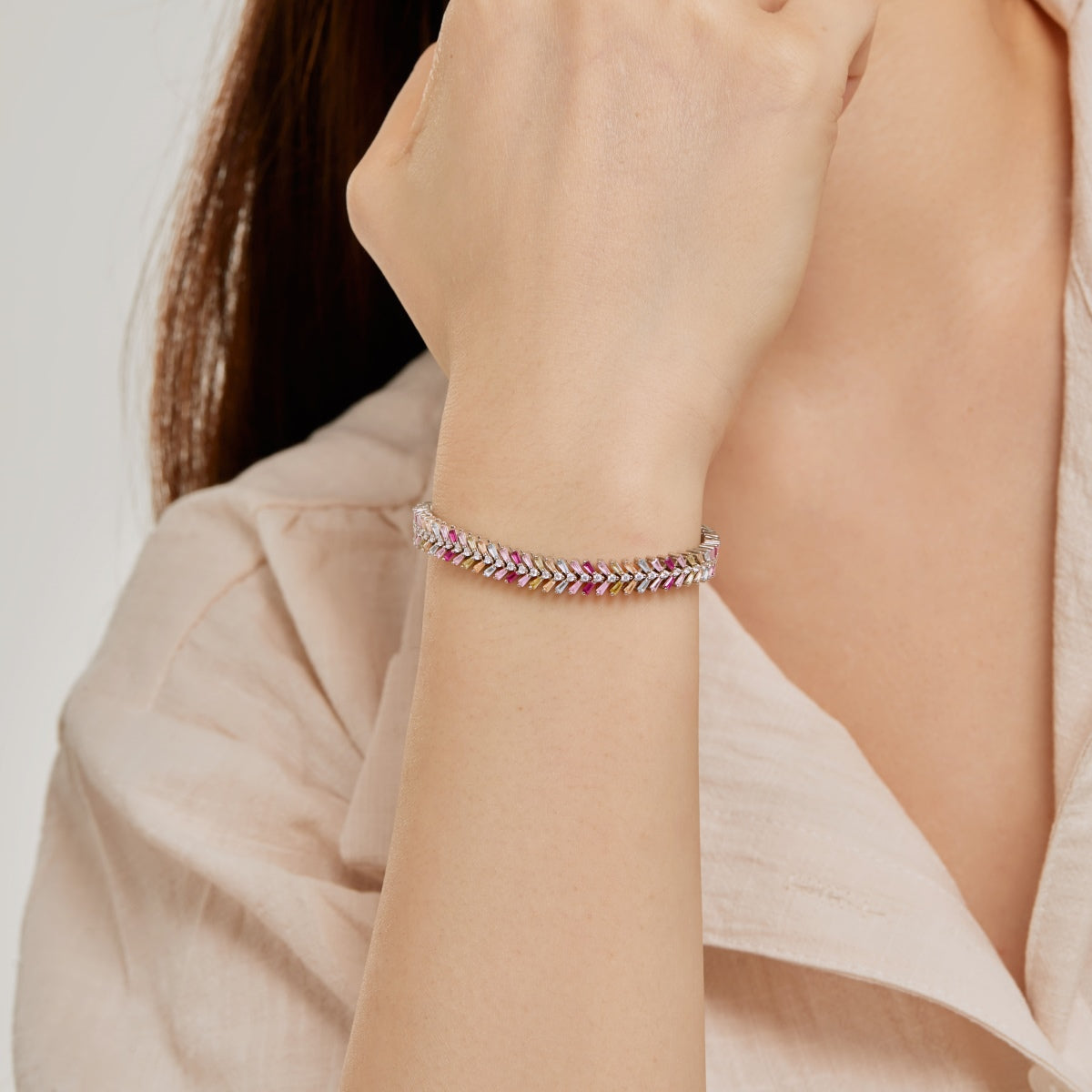 [Olivia JW]Dainty Radiant Emerald Cut Daily Bracelet