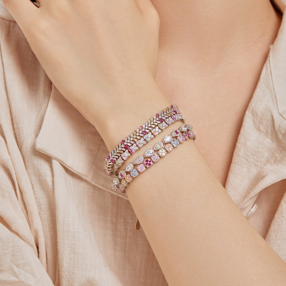 [Olivia JW]Dainty Radiant Emerald Cut Daily Bracelet