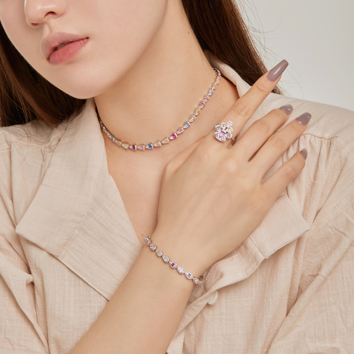 [Olivia JW]0.25 Carat Radiant Water Drop Shape Daily Bracelet
