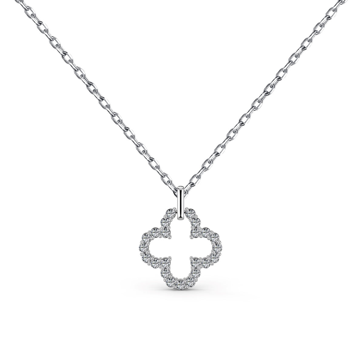 [Olivia JW]Four-Leaf Clover Hollow Design Exquisite Necklace
