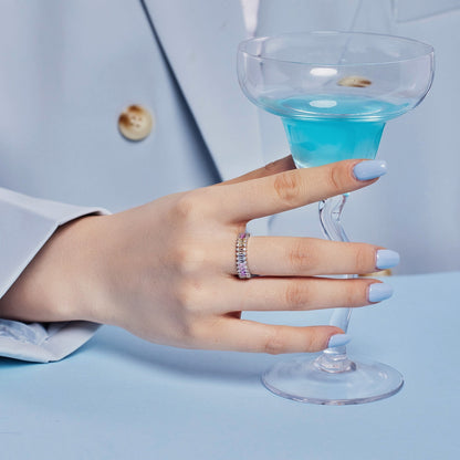 [Olivia JW]Splashy Ornate Emerald Cut Cocktail Ring