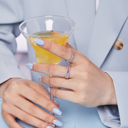 [Olivia JW]Splashy Ornate Emerald Cut Cocktail Ring