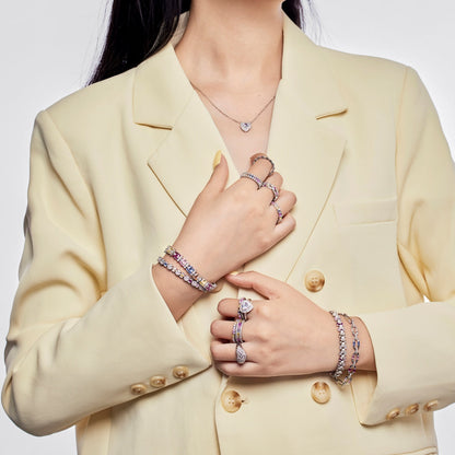 [Olivia JW]Splashy Ornate Emerald Cut Cocktail Ring