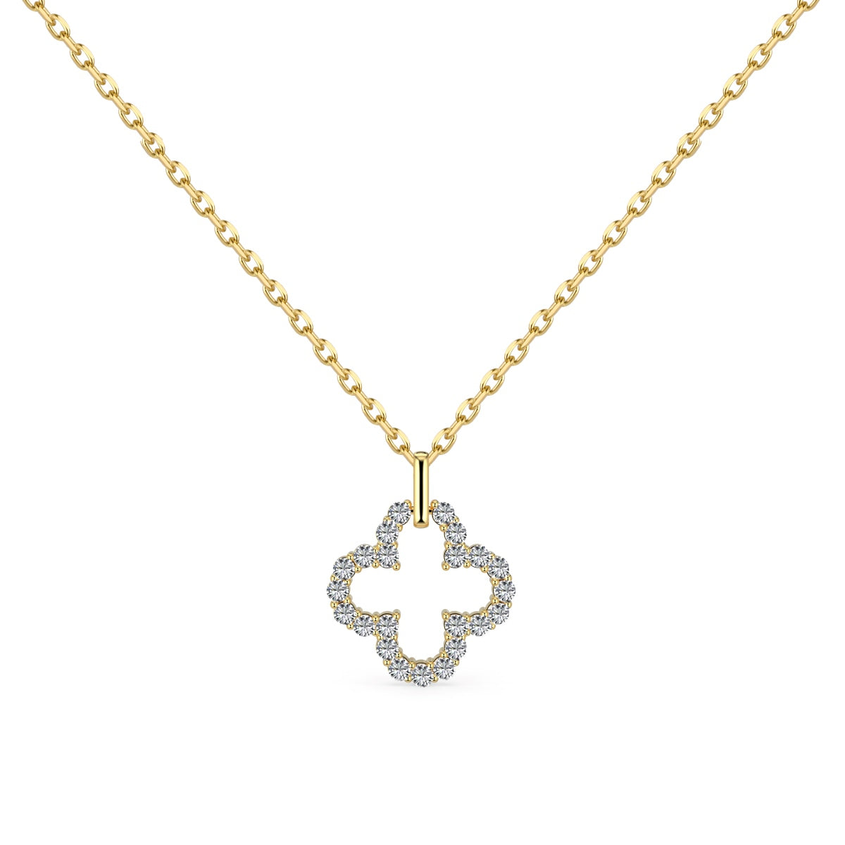 [Olivia JW]Four-Leaf Clover Hollow Design Exquisite Necklace
