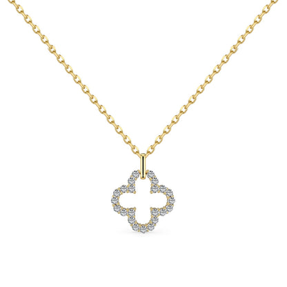 [Olivia JW]Four-Leaf Clover Hollow Design Exquisite Necklace