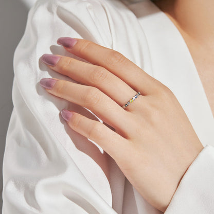 [Olivia JW]Sparkling Vibrant Round Shape Daily Ring