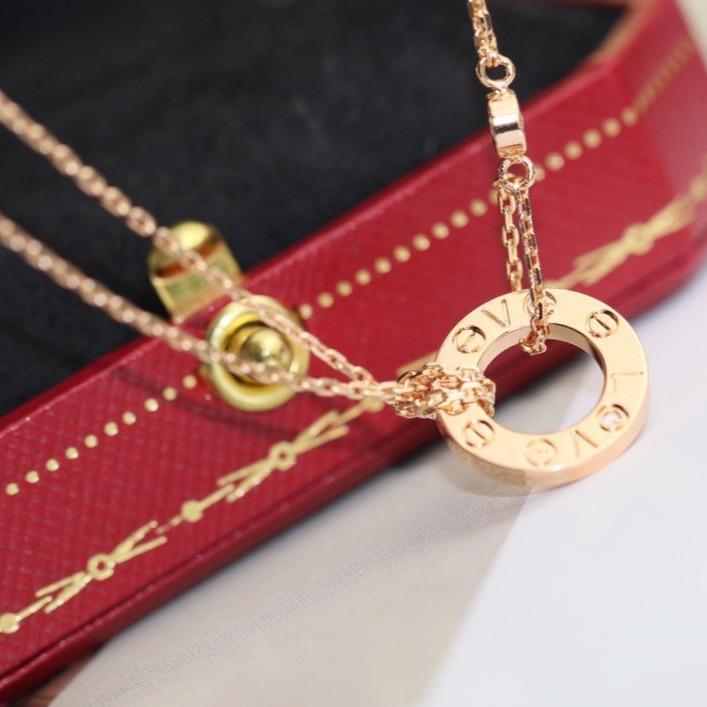 [Olivia JW]LOVE NECKLACE ADJUSTABLE ROSE GOLD 2 DIAMOND