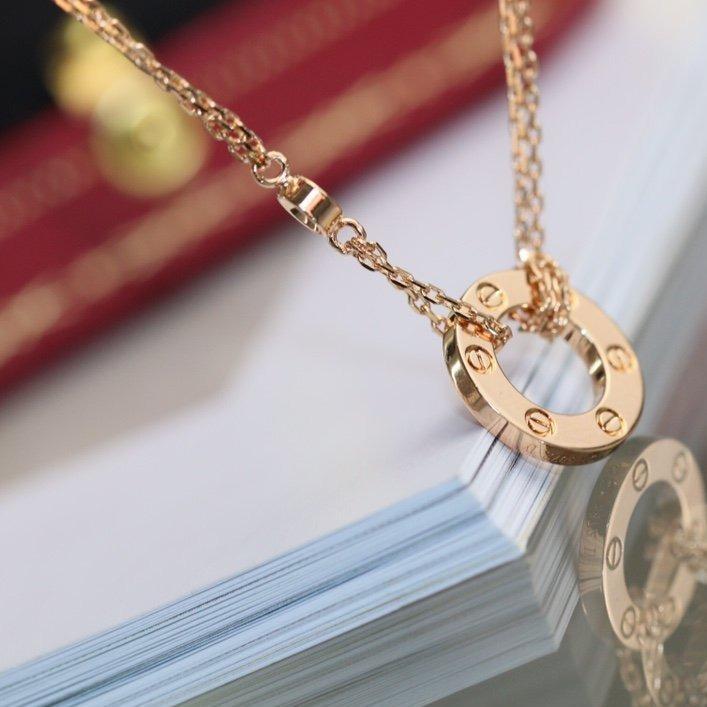 [Olivia JW]LOVE NECKLACE ADJUSTABLE ROSE GOLD 2 DIAMOND