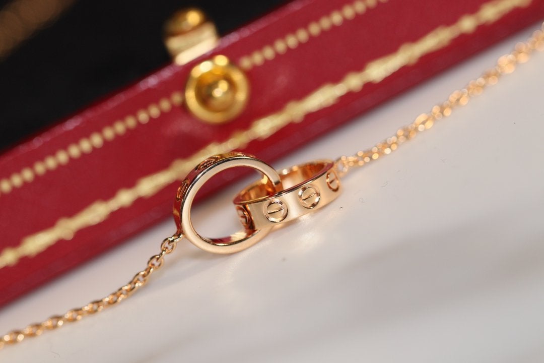 [Olivia JW]LOVE NECKLACE PINK GOLD AND SILVER