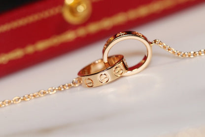 [Olivia JW]LOVE NECKLACE PINK GOLD AND SILVER