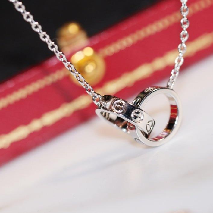 [Olivia JW]LOVE NECKLACE PINK GOLD AND SILVER