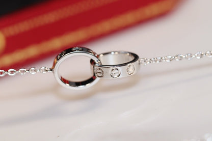 [Olivia JW]LOVE NECKLACE PINK GOLD AND SILVER