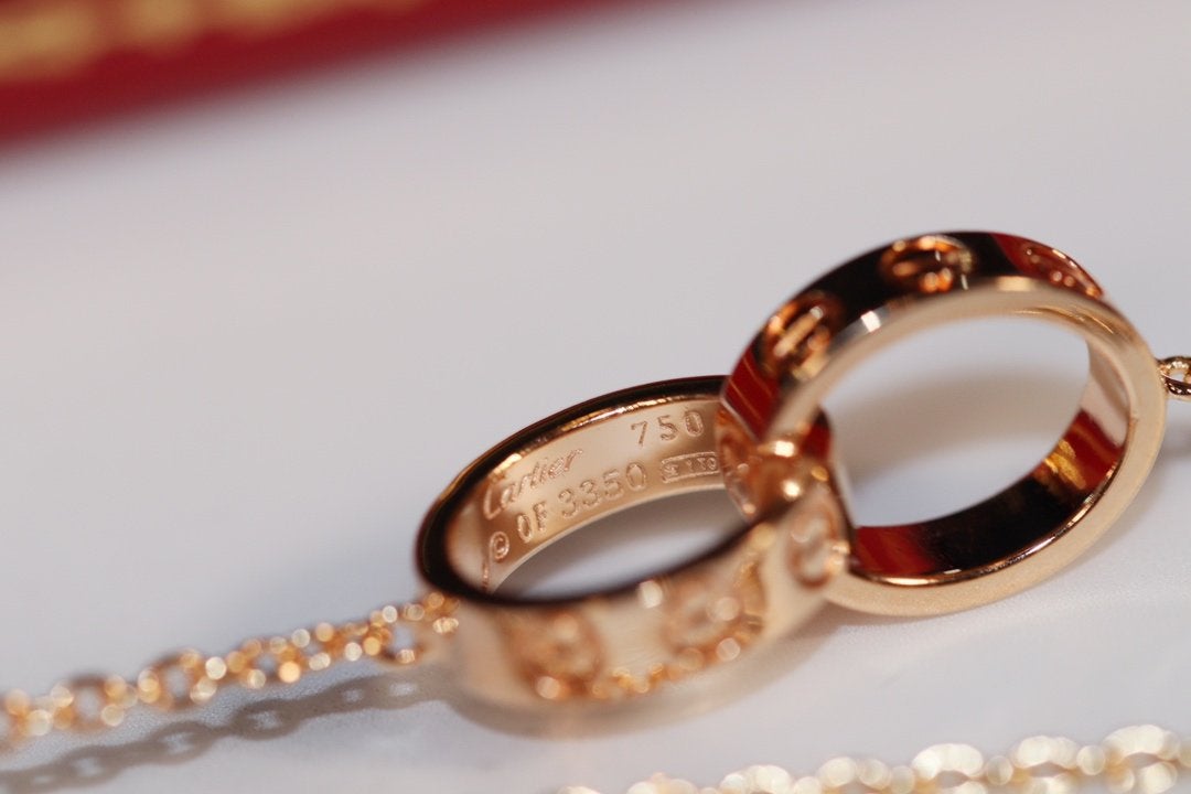 [Olivia JW]LOVE NECKLACE PINK GOLD AND SILVER
