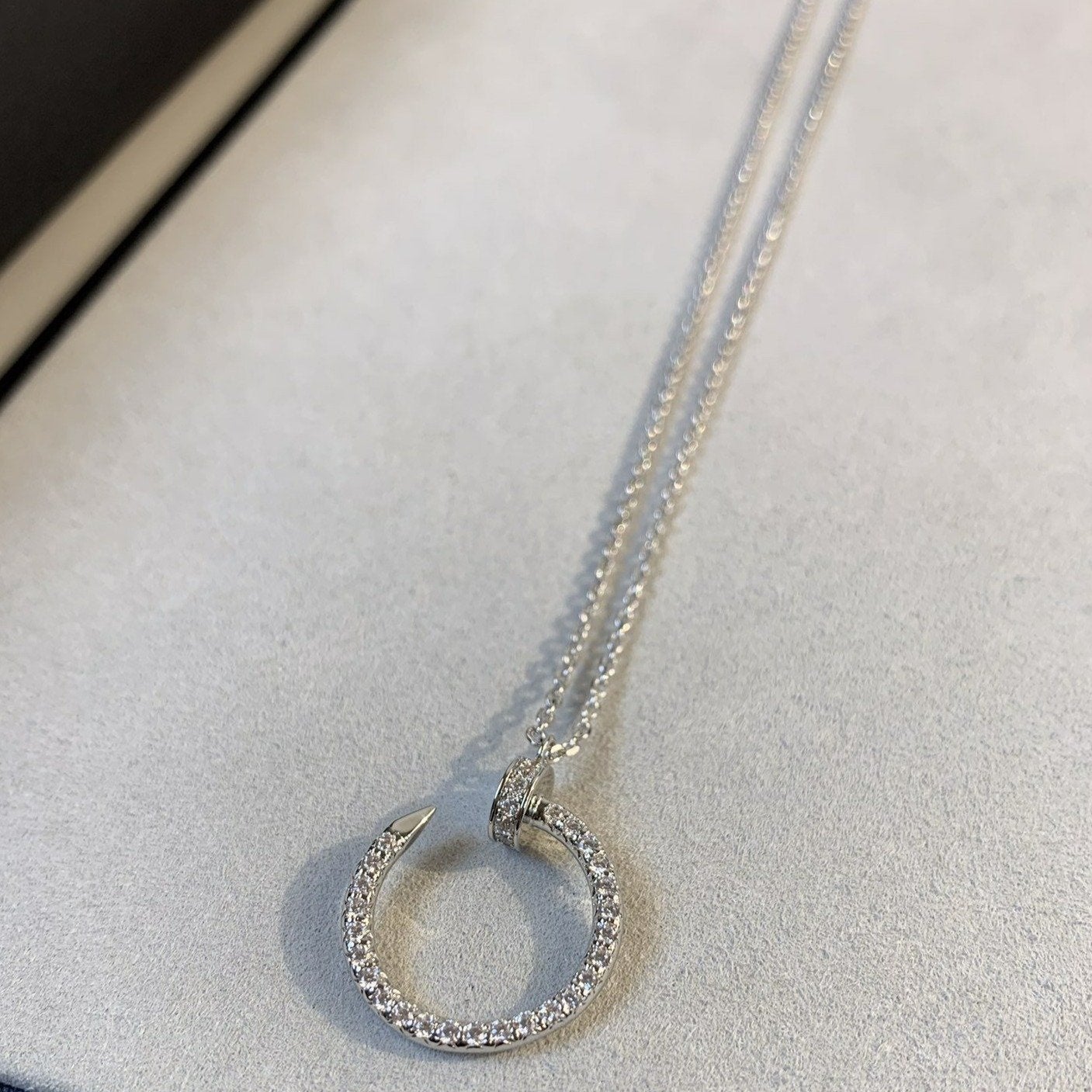 [Olivia JW]JUSTE NECKLACE SILVER DIAMONDS