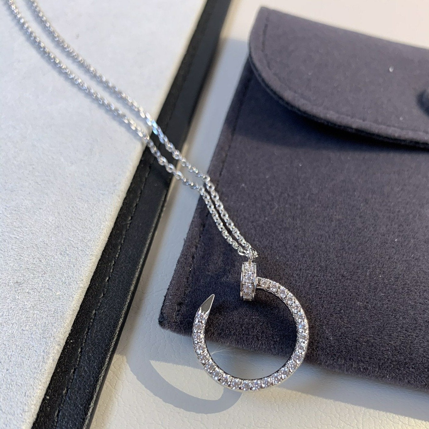 [Olivia JW]JUSTE NECKLACE SILVER DIAMONDS
