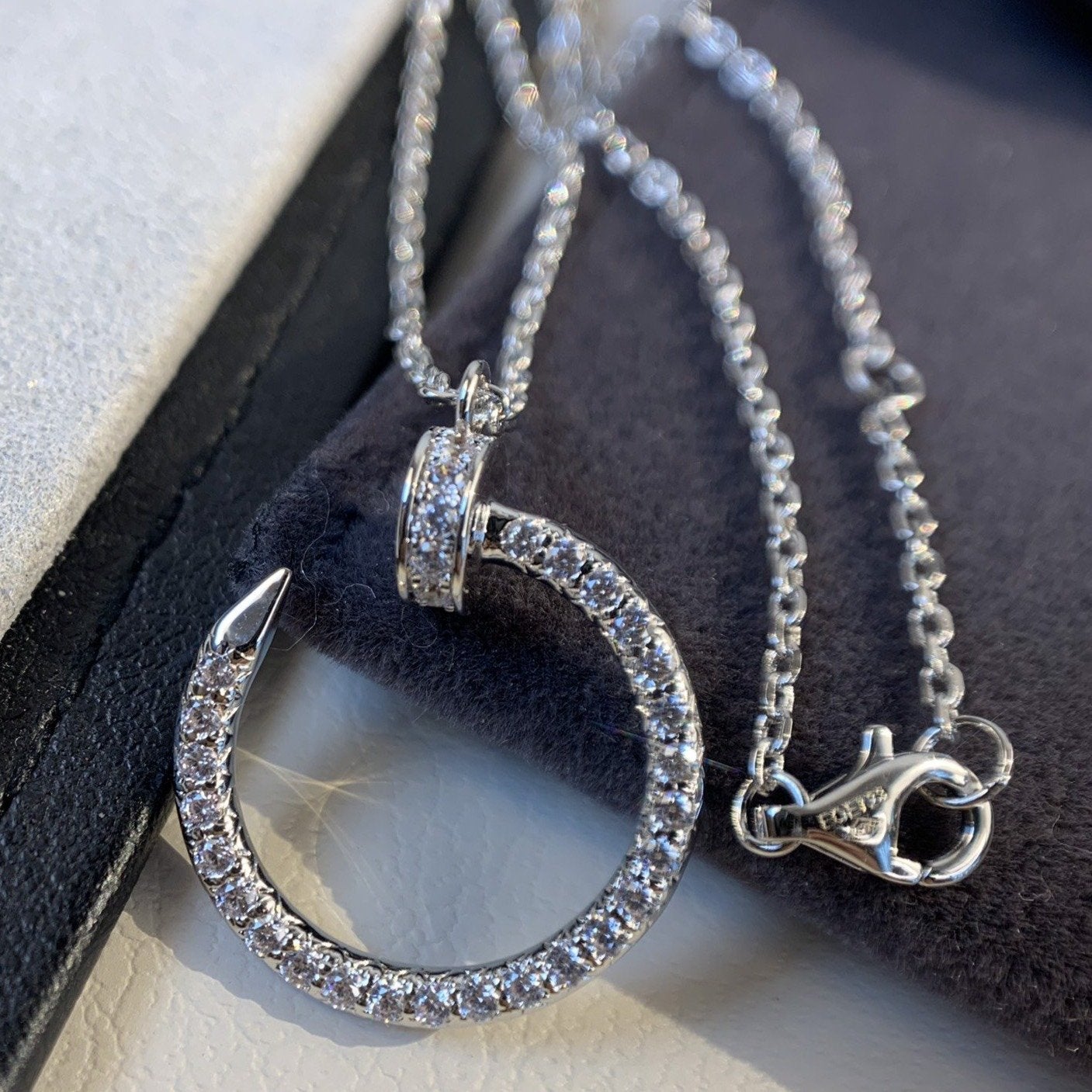 [Olivia JW]JUSTE NECKLACE SILVER DIAMONDS
