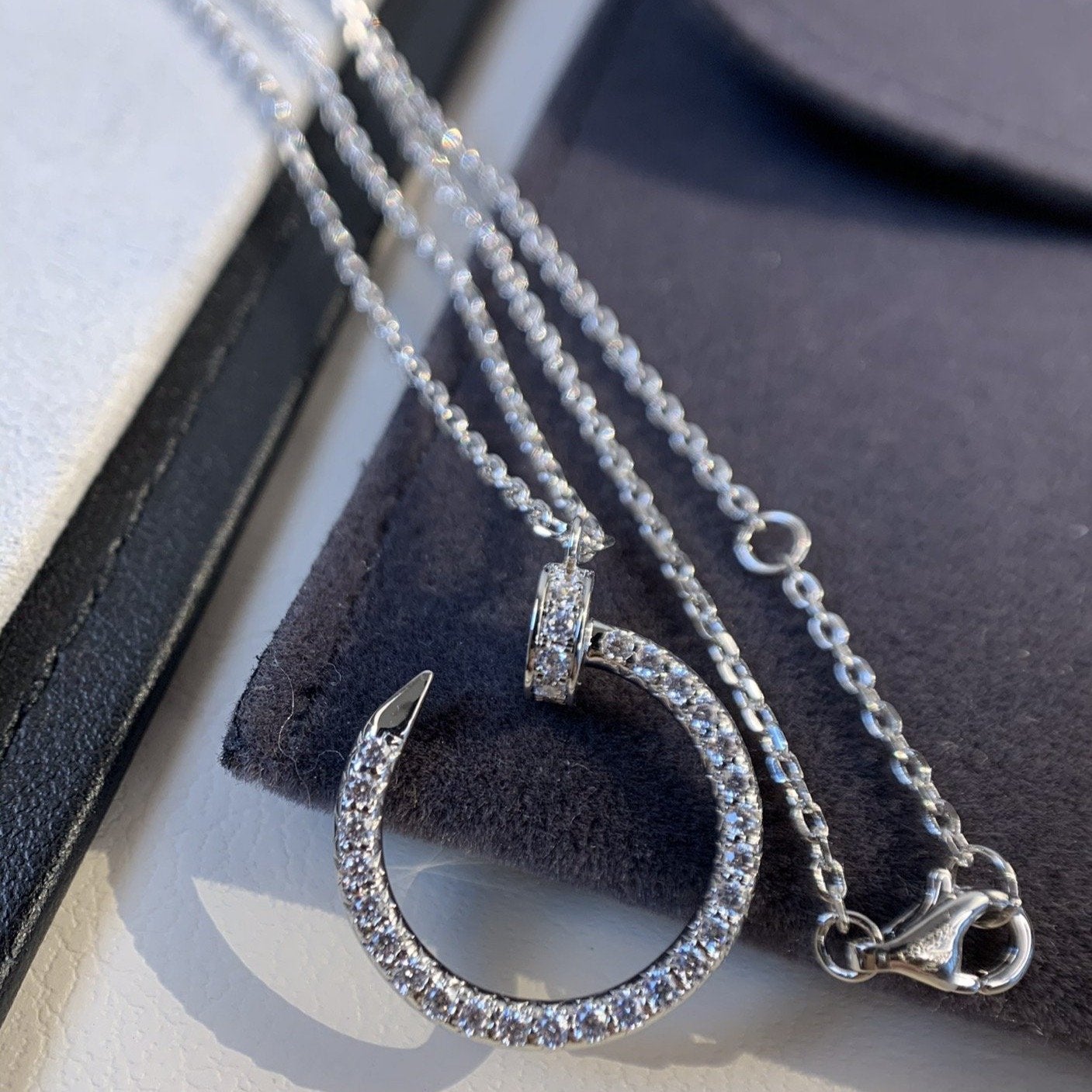 [Olivia JW]JUSTE NECKLACE SILVER DIAMONDS