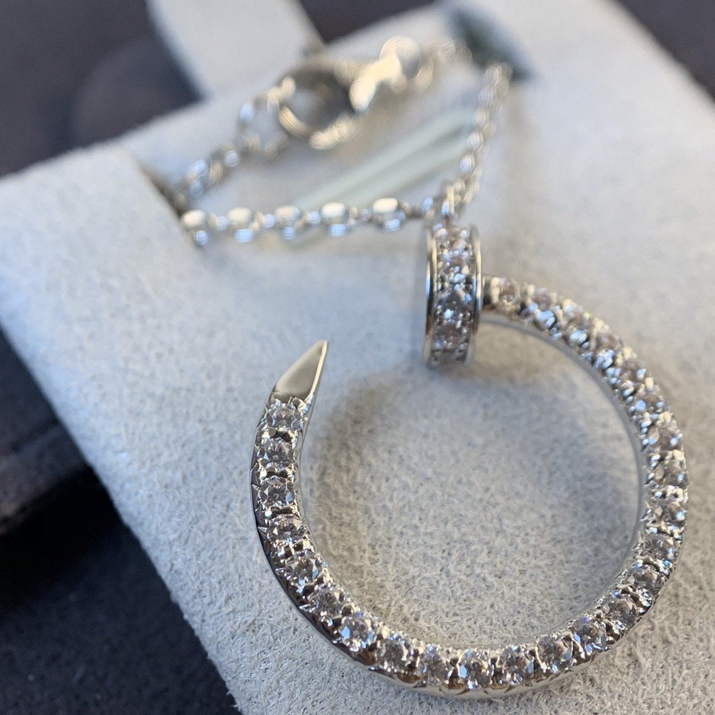 [Olivia JW]JUSTE NECKLACE SILVER DIAMONDS