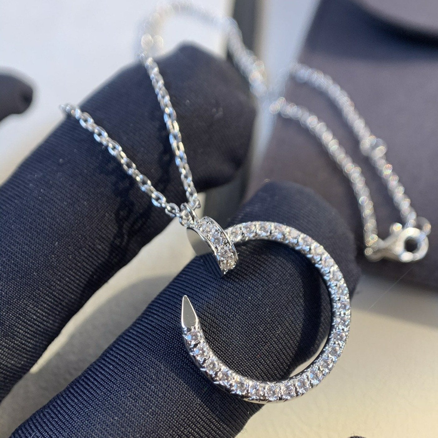 [Olivia JW]JUSTE NECKLACE SILVER DIAMONDS