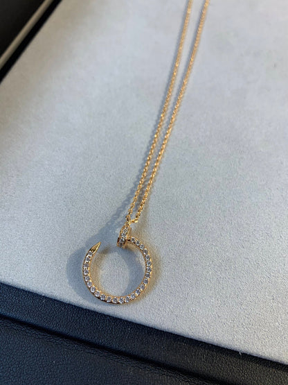 [Olivia JW]JUSTE NECKLACE PINK GOLD DIAMONDS