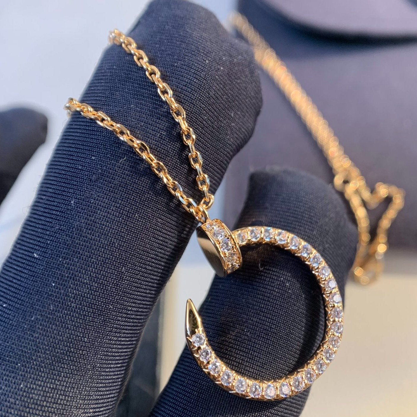 [Olivia JW]JUSTE NECKLACE PINK GOLD DIAMONDS