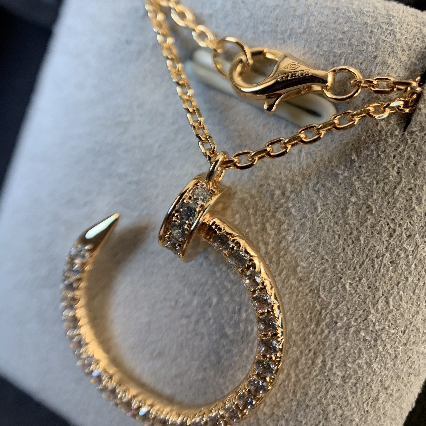 [Olivia JW]JUSTE NECKLACE PINK GOLD DIAMONDS
