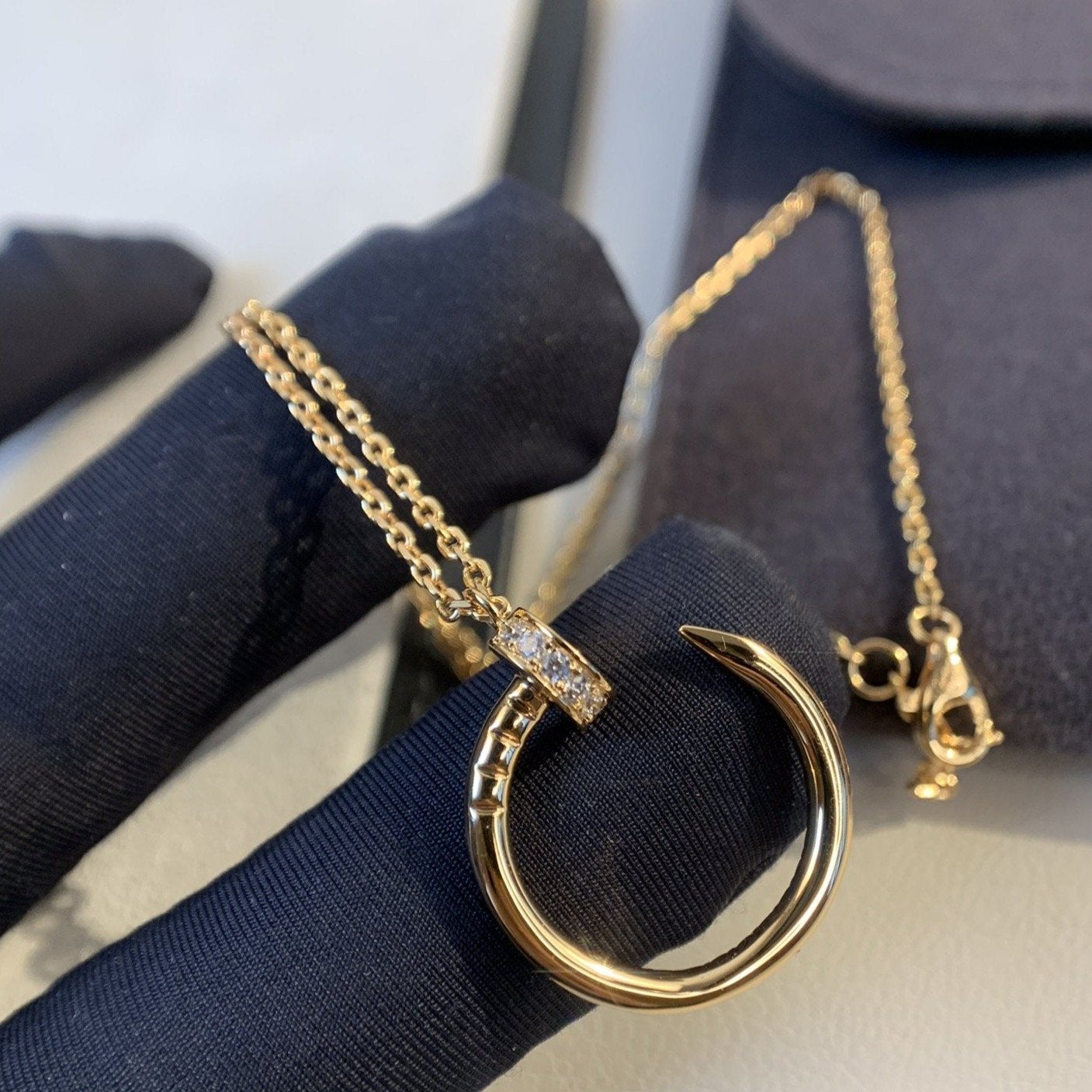 [Olivia JW]JUSTE NECKLACE PINK GOLD DIAMONDS