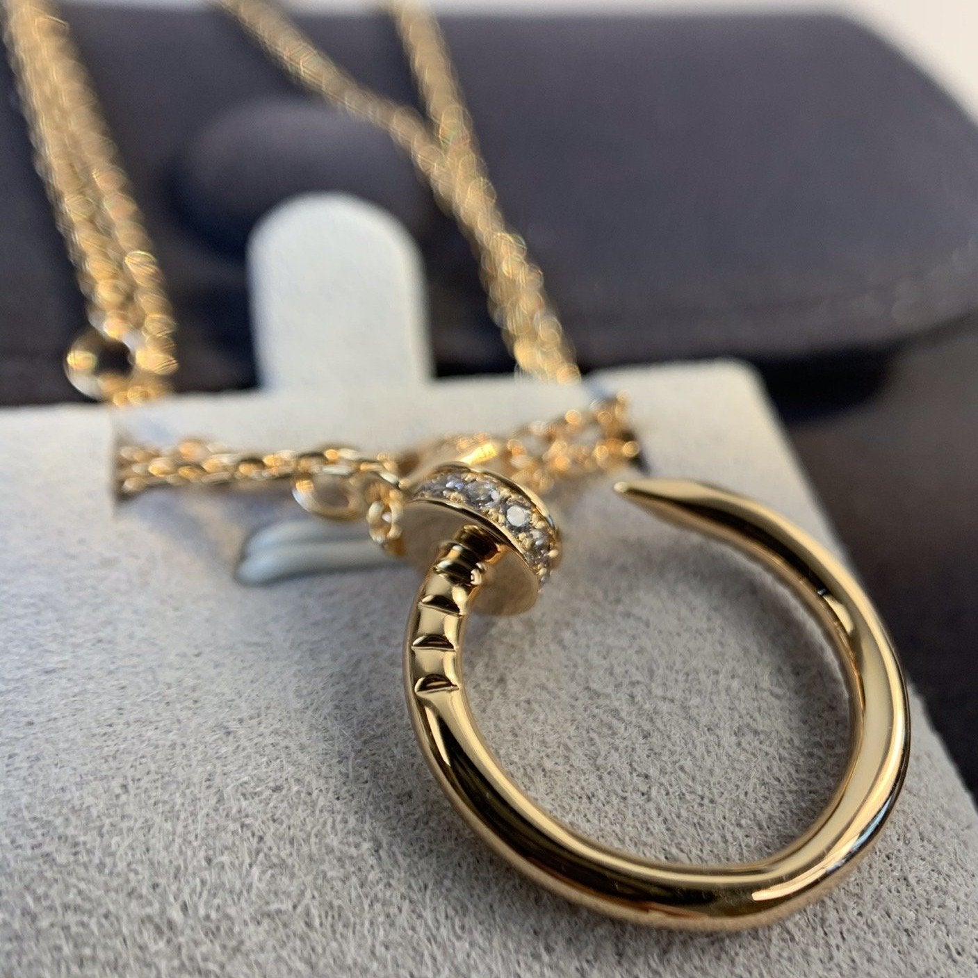 [Olivia JW]JUSTE NECKLACE PINK GOLD DIAMONDS