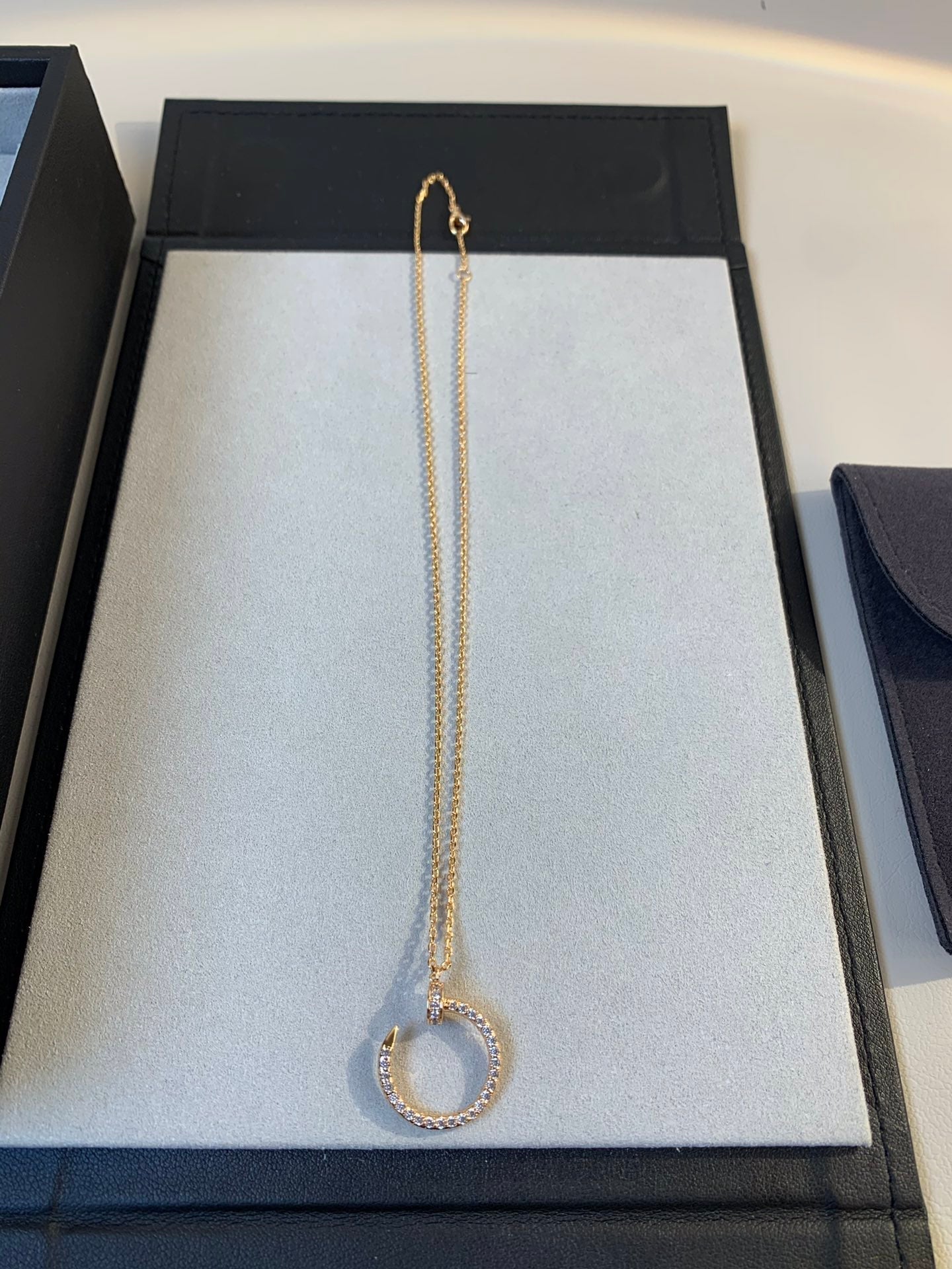 [Olivia JW]JUSTE NECKLACE PINK GOLD DIAMONDS
