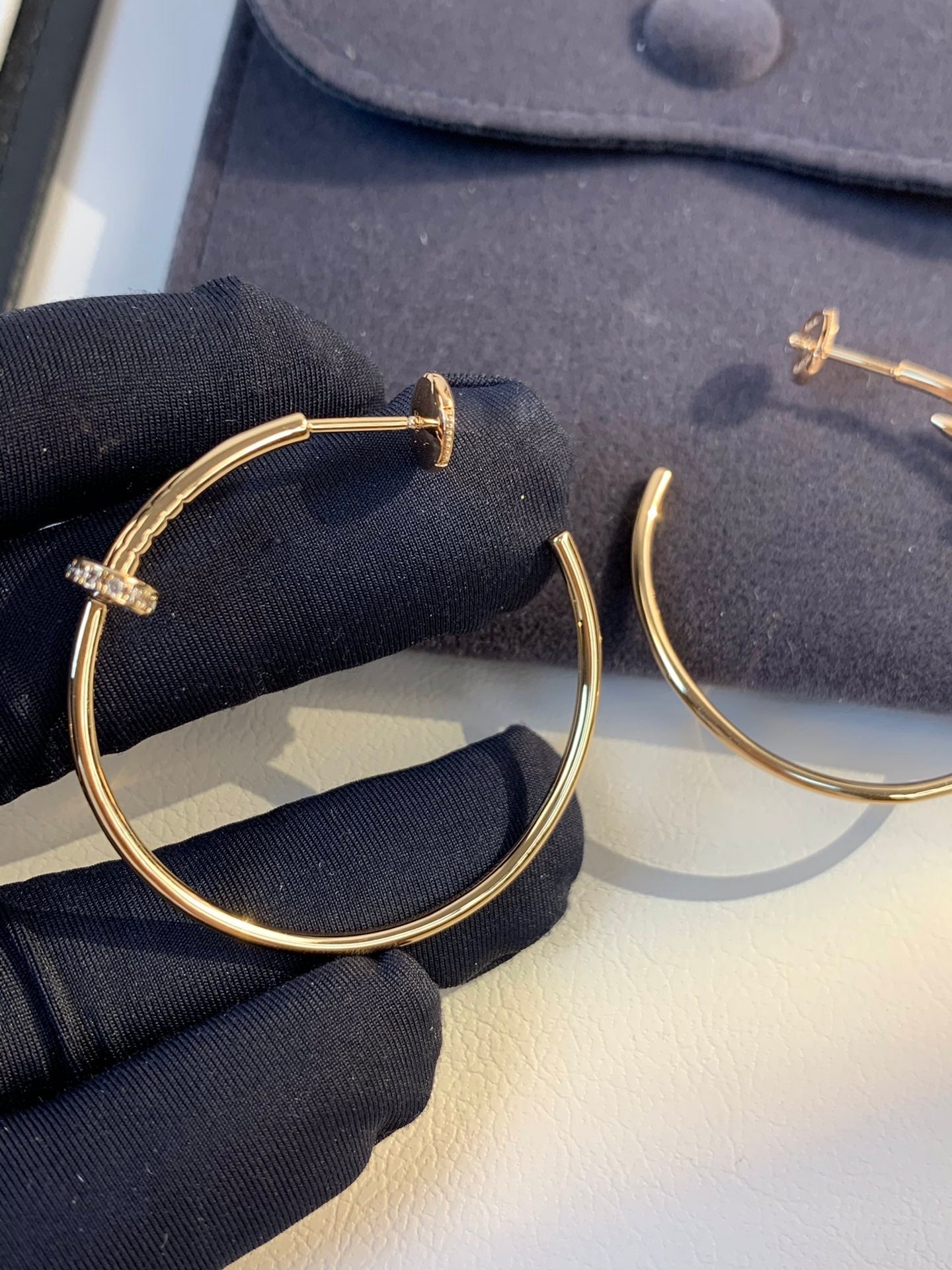 [Olivia JW]JUSTE EARRINGS GOLD DIAMONDS 1.8MM