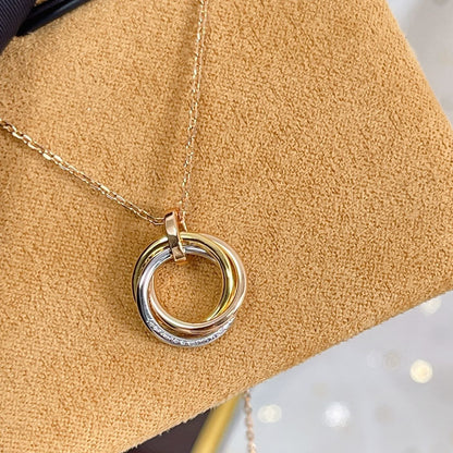 [Olivia JW]TRINITY NECKLACE SILVER GOLD PINK GOLD DIAMONDS