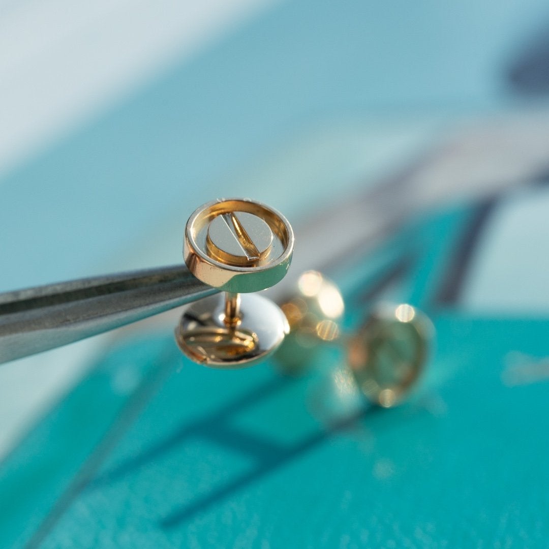 [Olivia JW]LOVE EARRINGS PINK GOLD 10MM