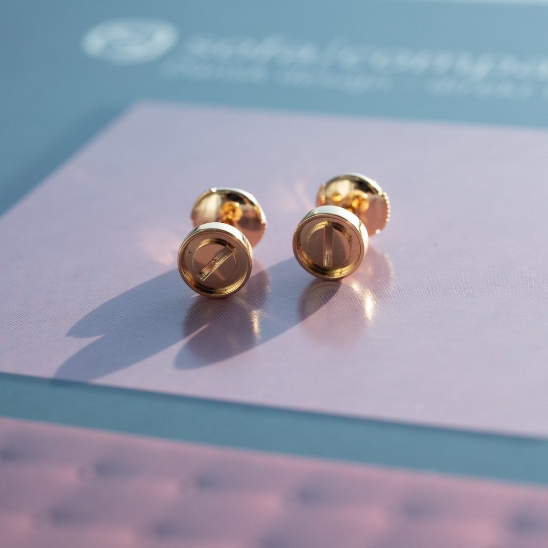 [Olivia JW]LOVE EARRINGS PINK GOLD 10MM