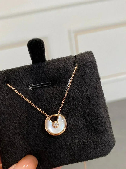 [Olivia JW]AMULETTE ROSE GOLD MOP NECKLACE