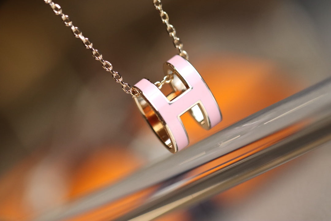 [Olivia JW]POP H PEDANT PINK GOLD