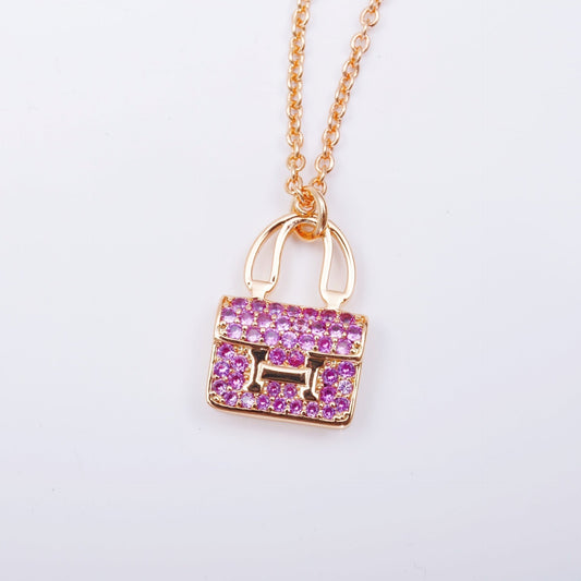 [Olivia JW]CONSTANCE PEDANT PURPLE DIAMOND NECKLACE