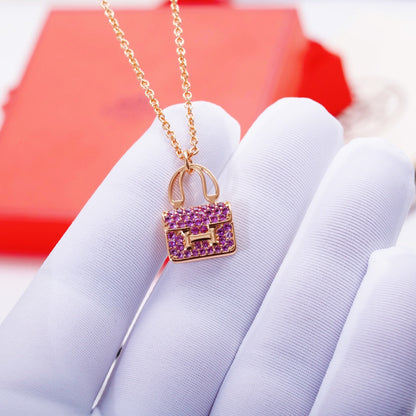 [Olivia JW]CONSTANCE PEDANT PURPLE DIAMOND NECKLACE